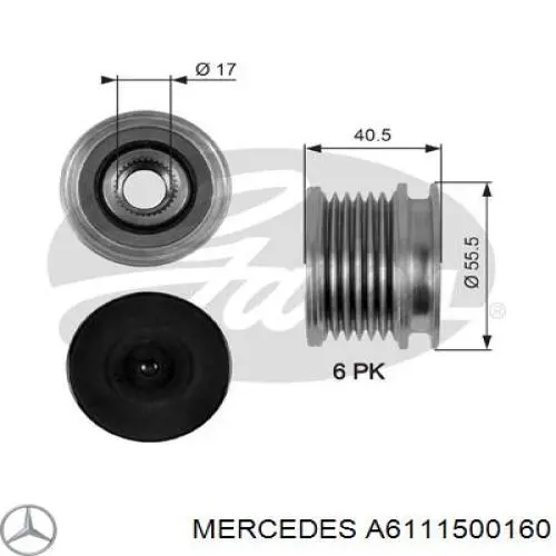 Інерційний шків Mercedes A6111500160 ціна, від 27.38 USD