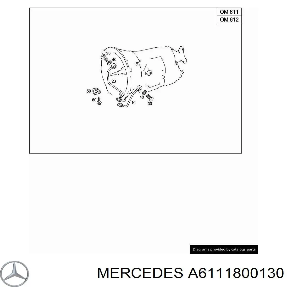 A6111800130 Mercedes Трубка/шланг охолодження АКПП, обратка