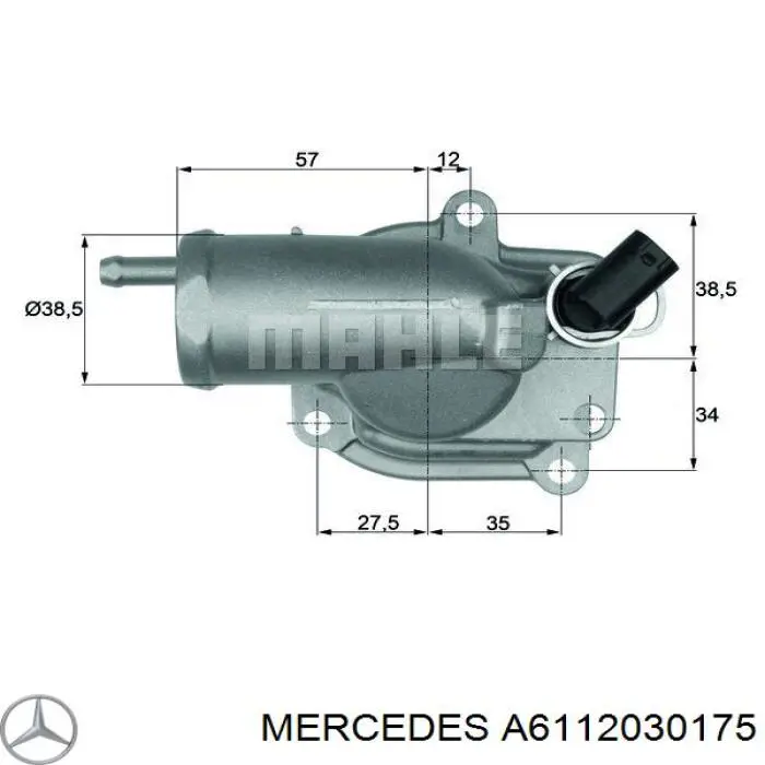 Кожух термостата Mercedes A6112030175 ціна, від 41.63 USD