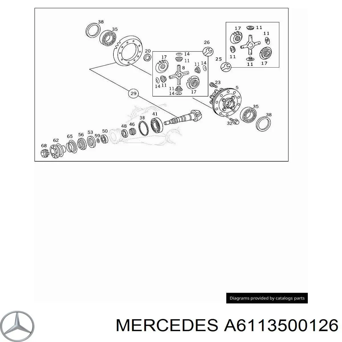 Ремкомплект диференціалу заднього моста Mercedes A6113500126 ціна, від 452.64 USD