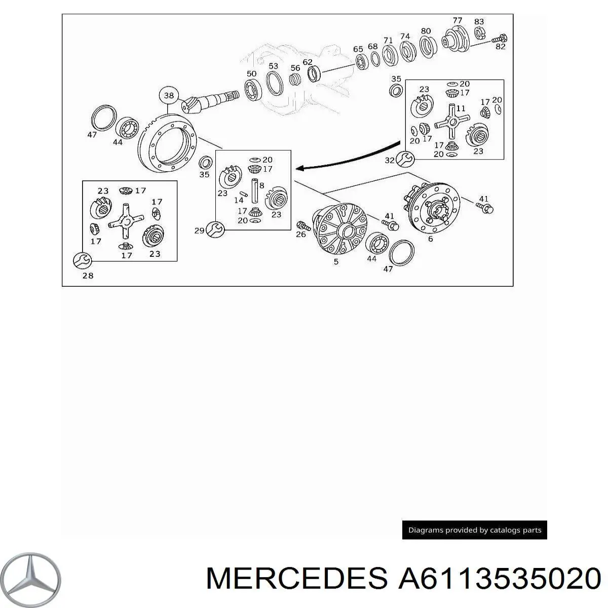 A6113535020 Mercedes Ремкомплект диференціалу заднього моста