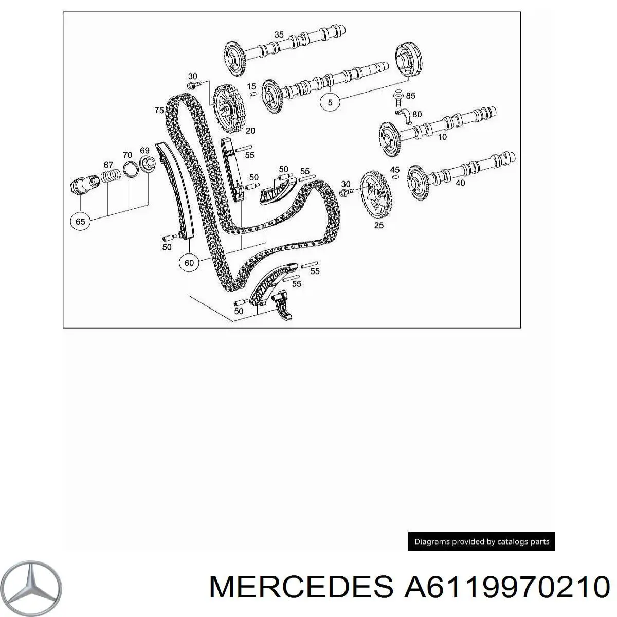  Mercedes A6119970210 ціна, від 1.34 USD