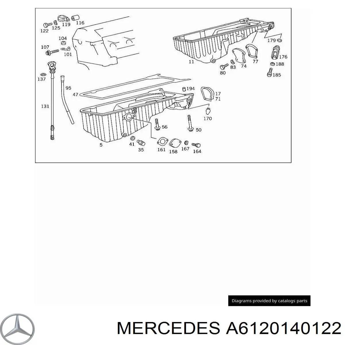 A6120140122 Mercedes Прокладка піддону картера двигуна