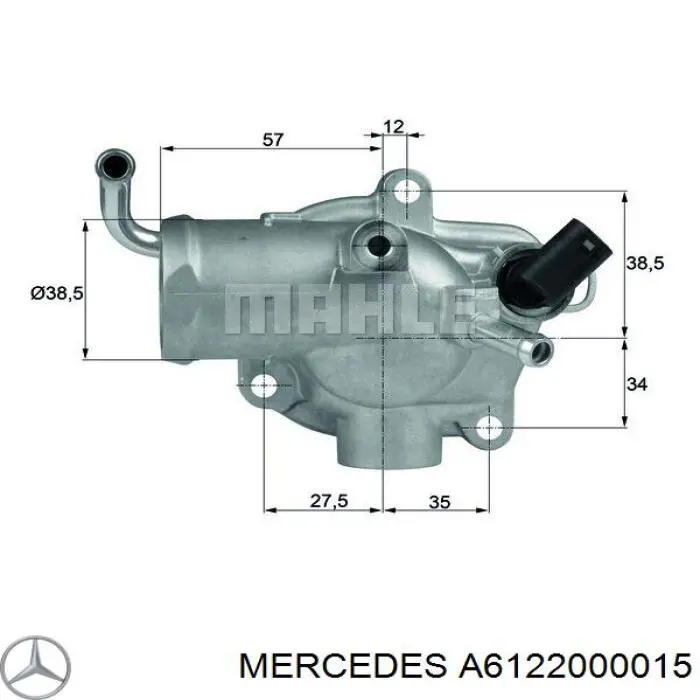 Купити A6122000015 Mercedes Термостат в корпусі