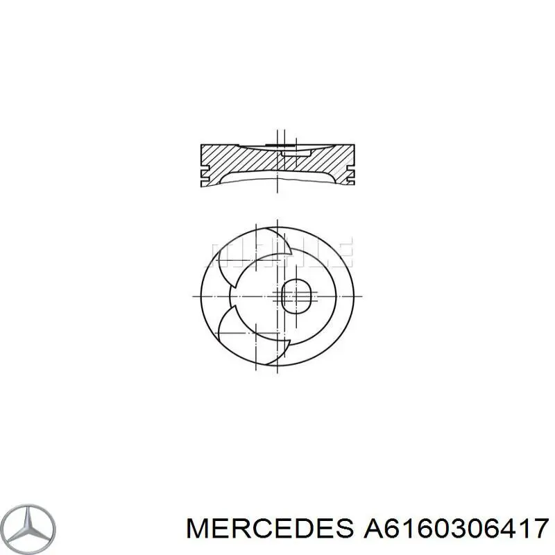 Поршень в комплекті на 1 циліндр, 4-й ремонт (+1,00) Mercedes A6160306617 ціна, від 22.82 USD