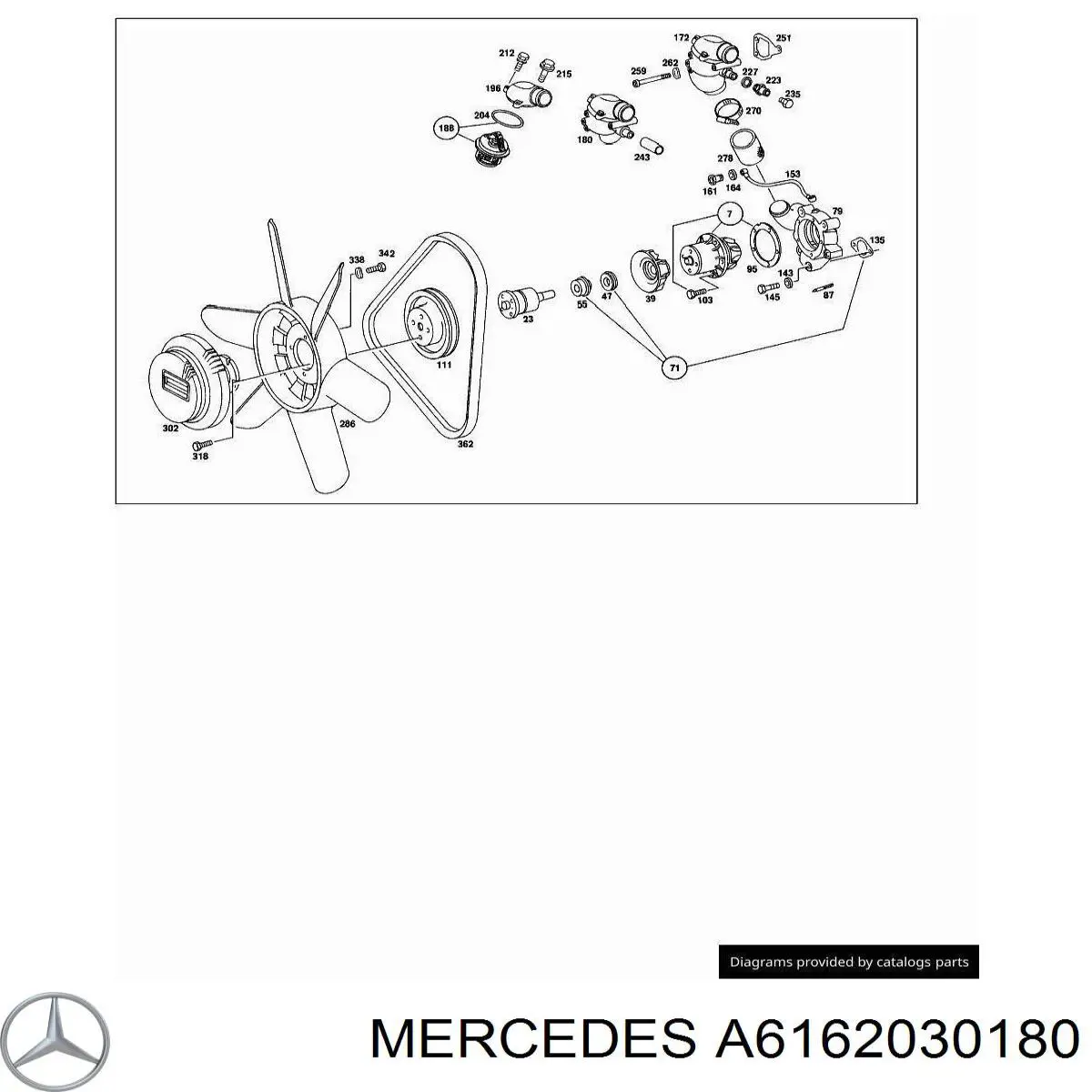 A6162030180 Mercedes Прокладка водяної помпи