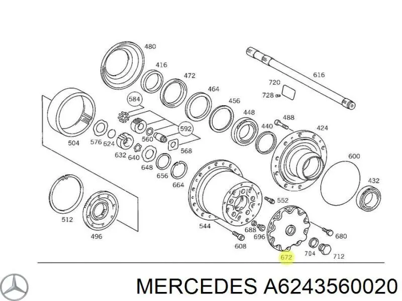 A6243560020 Mercedes Заглушка маточини