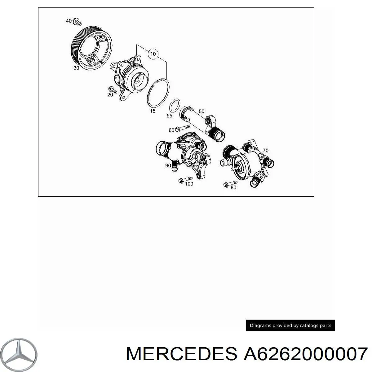 Помпа охолодження Mercedes A6262000007 ціна, від 45.47 USD
