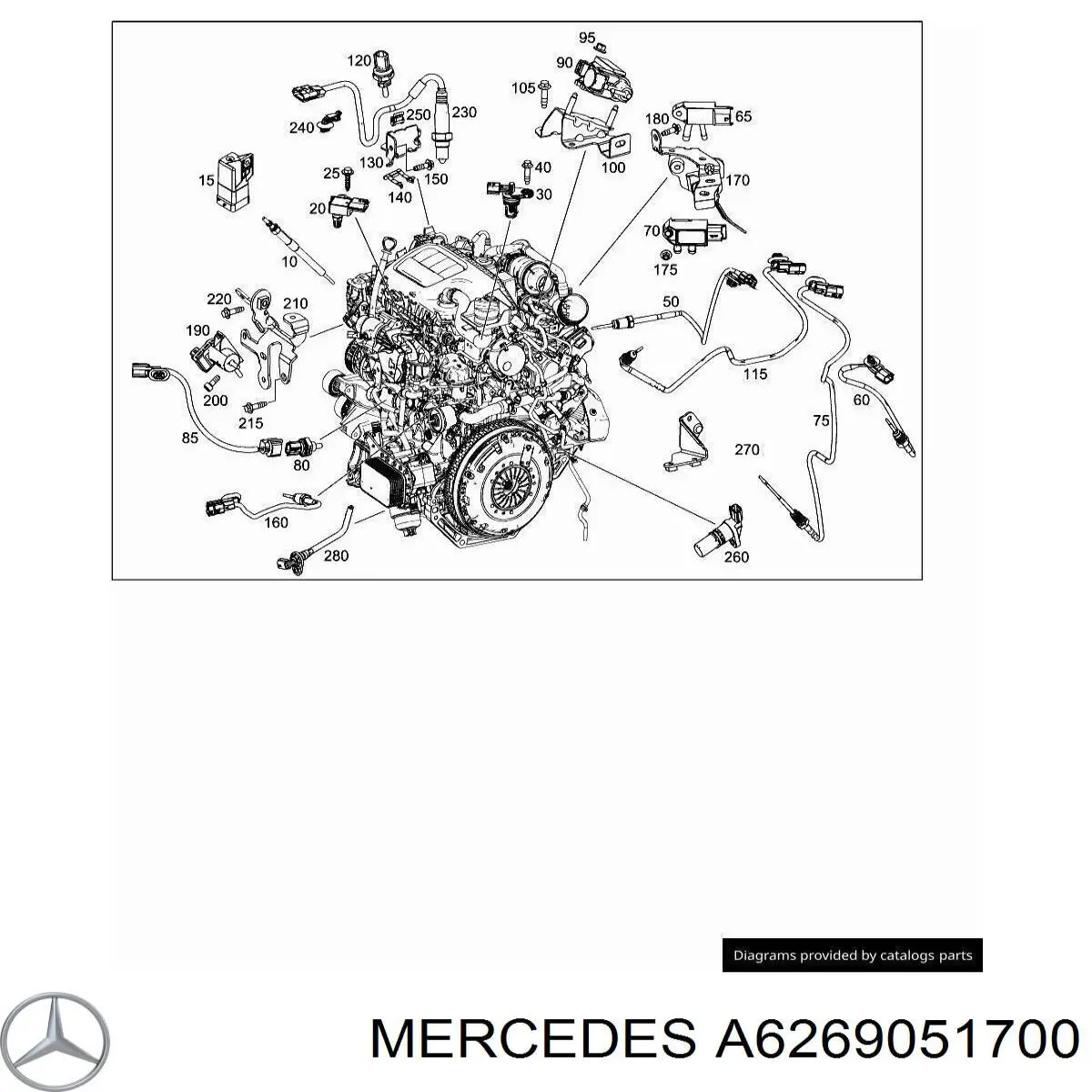 A6269051700 Mercedes датчик температури відпрацьованих газів (вг, перед турбіною)