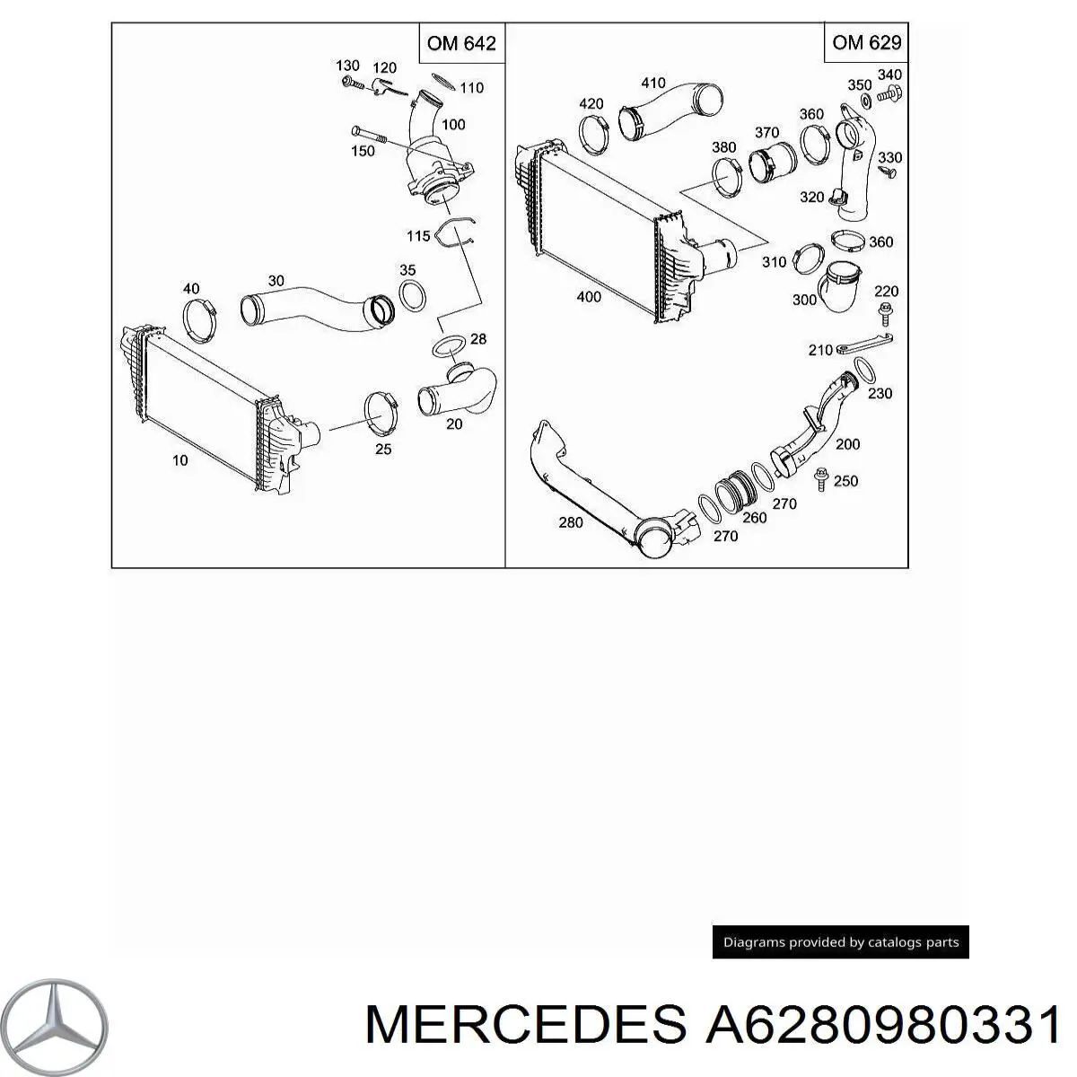  Mercedes A6280980331 ціна, від 25.34 USD