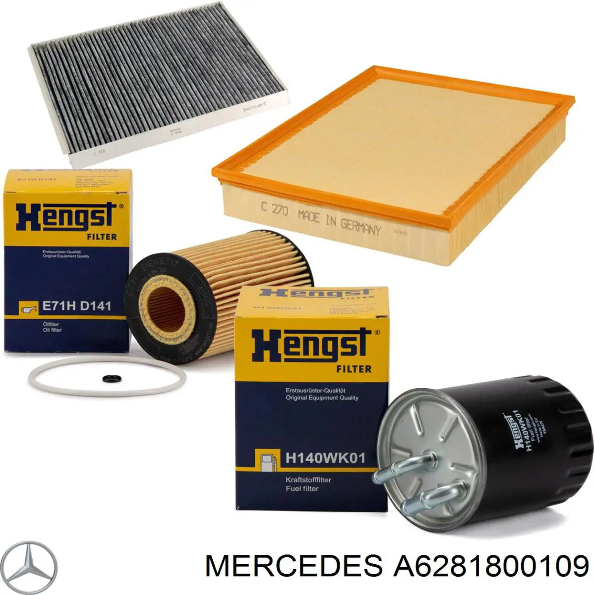 Масляний фільтр двигуна Mercedes A6281800109 ціна, від 10.12 USD
