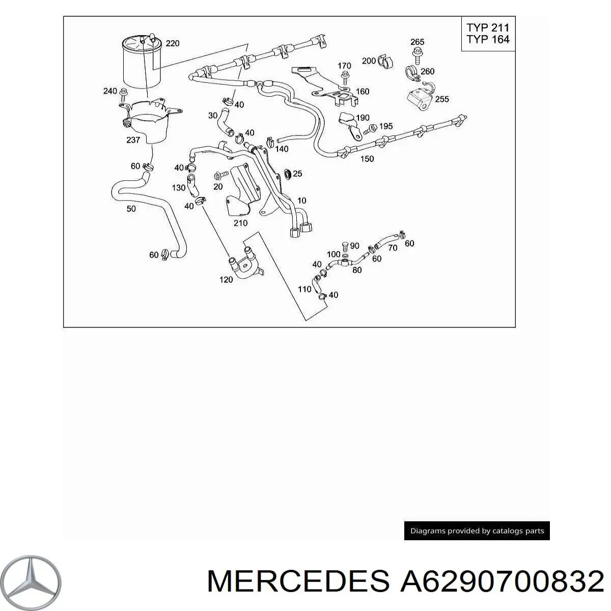 A6290700832 Mercedes Трубка паливна, зворотня від форсунок