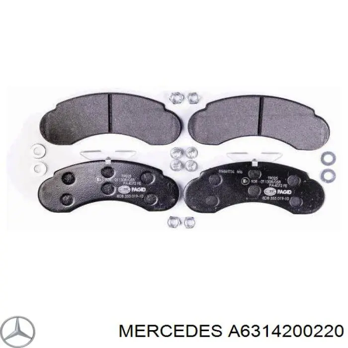 Купити A6314200220 Mercedes Колодки гальмівні передні, дискові