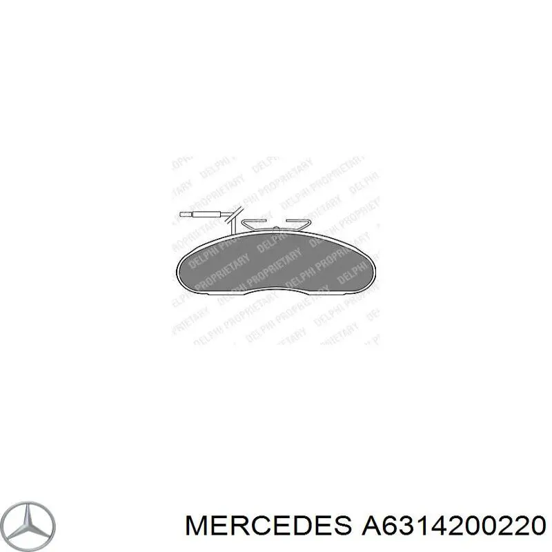 A6314200220 Mercedes колодки гальмівні передні, дискові