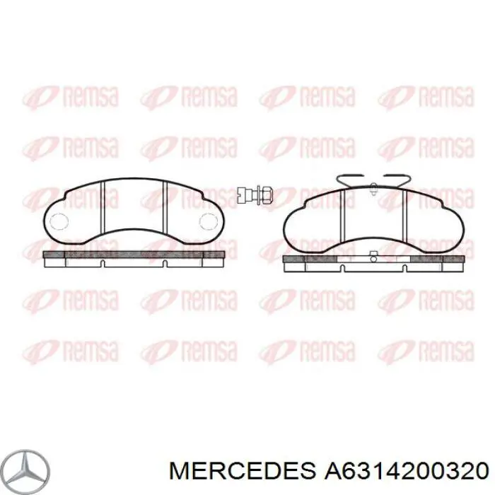 Гальмівні колодки Mercedes A6314200320 ціна, від 20.93 USD