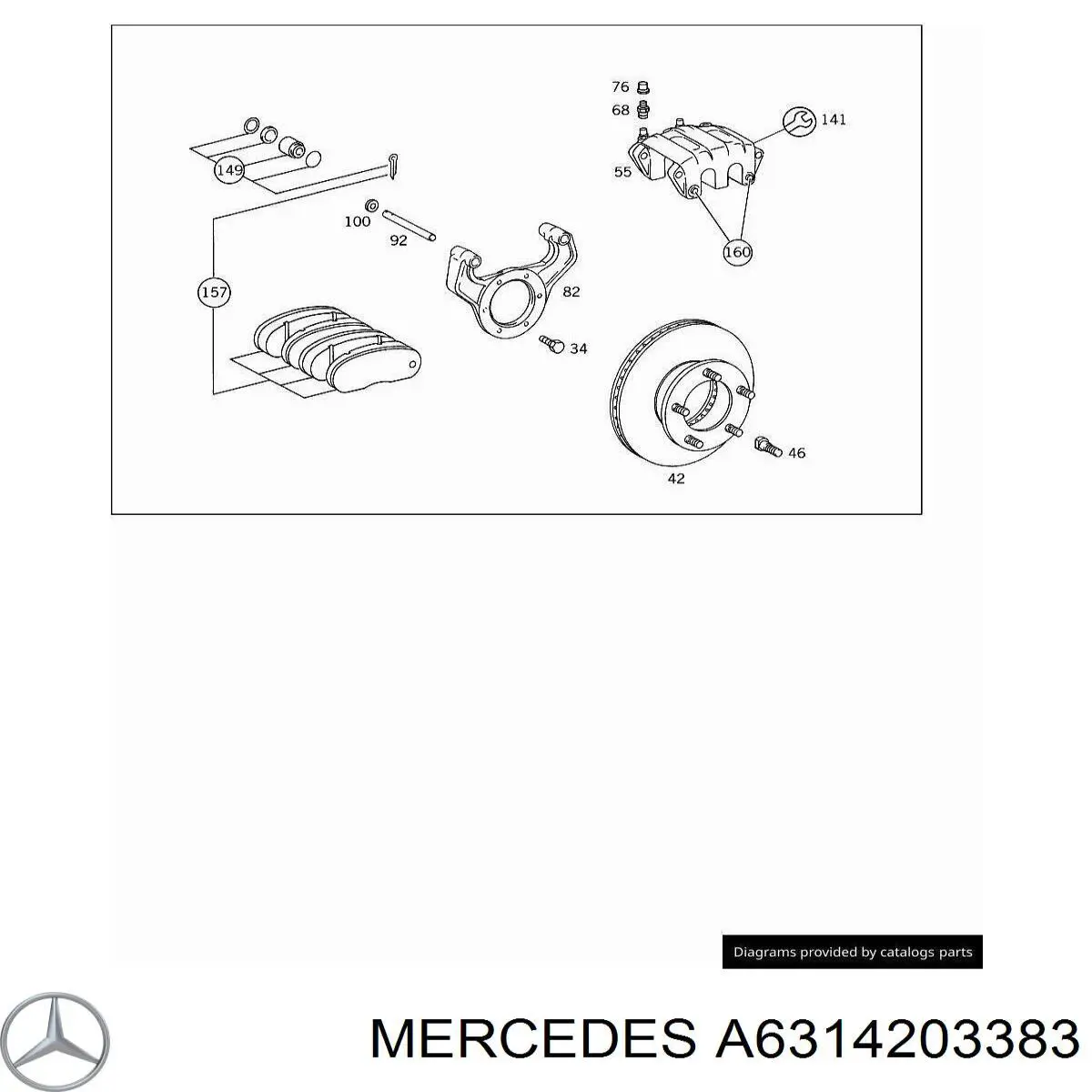 Супорт гальмівний передній правий Mercedes A6314203383 ціна, від 58.70 USD
