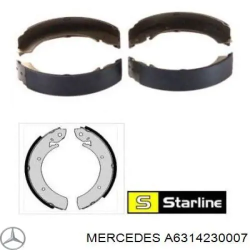 Колодки гальмові задні, барабанні Mercedes A6314230007 ціна, від 23.53 USD