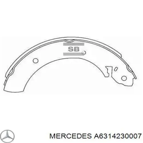 Купити A6314230007 Mercedes Колодки гальмові задні, барабанні