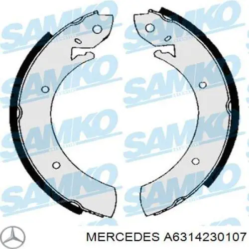 Колодки гальмові задні, барабанні A6314230107 Mercedes