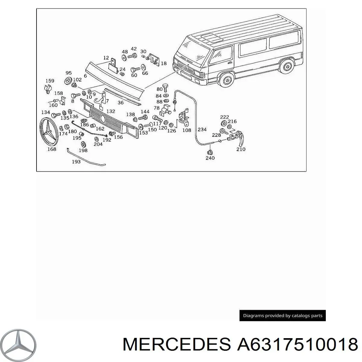 Купити Решітка радіатора Mercedes 100  631