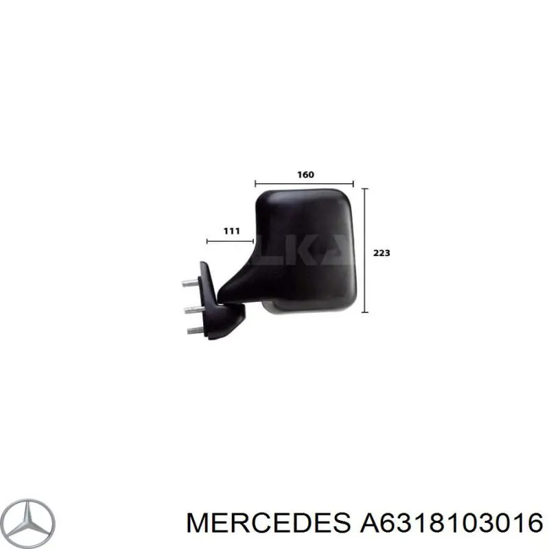 Бічне дзеркало заднього виду на Mercedes 100 631
