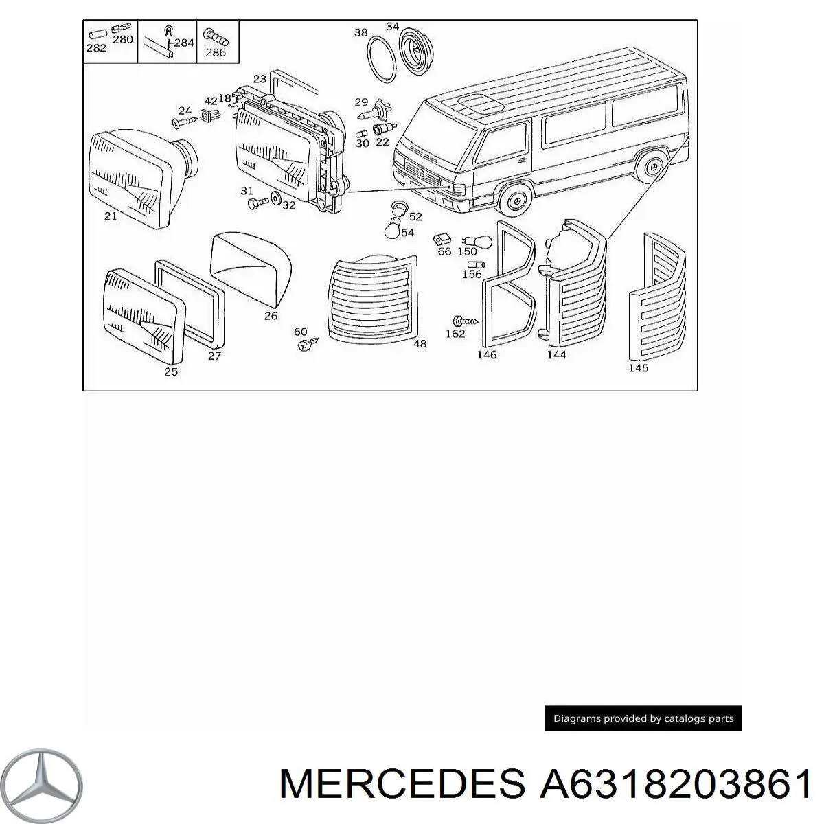 Фари Mercedes A6318203861 ціна, від 63.35 USD