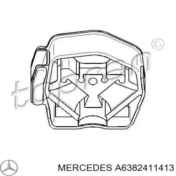 A6382411413 Mercedes подушка (опора двигуна, задня)