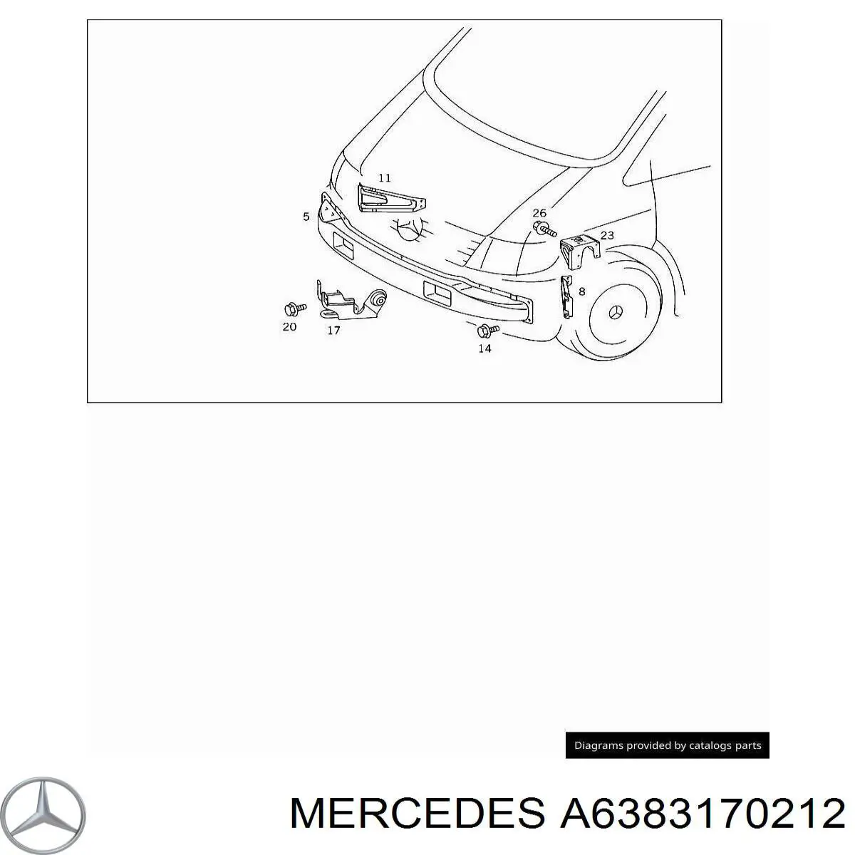 Елементи кріплення Mercedes A6383170212 ціна, від 14.09 USD