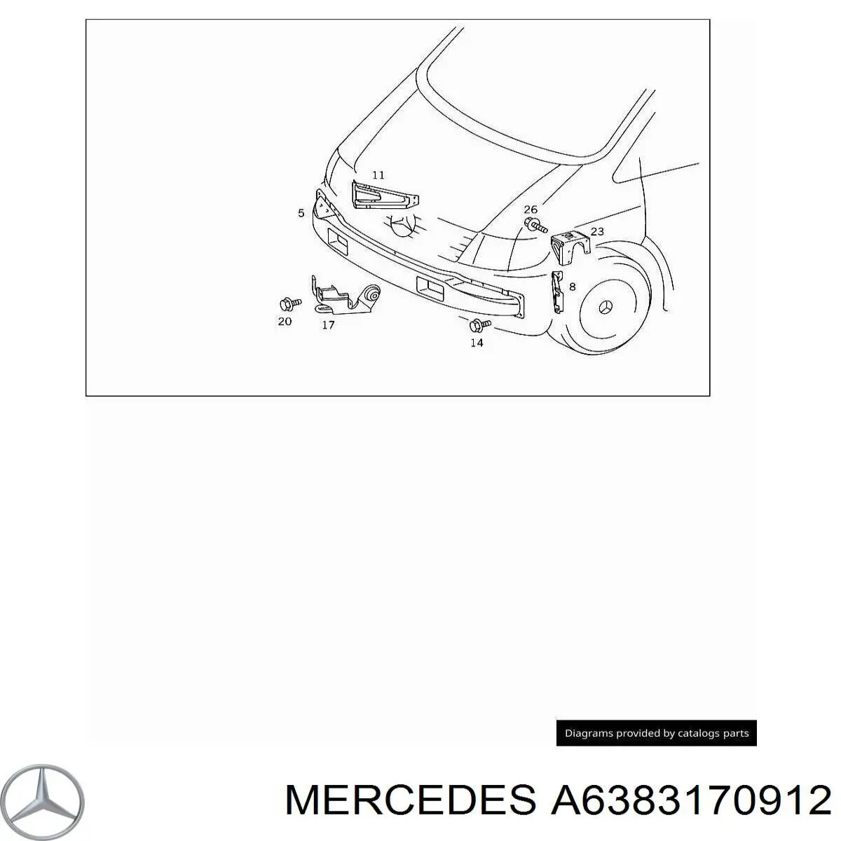 Елементи кріплення Mercedes A6383170912 ціна, від 15.91 USD