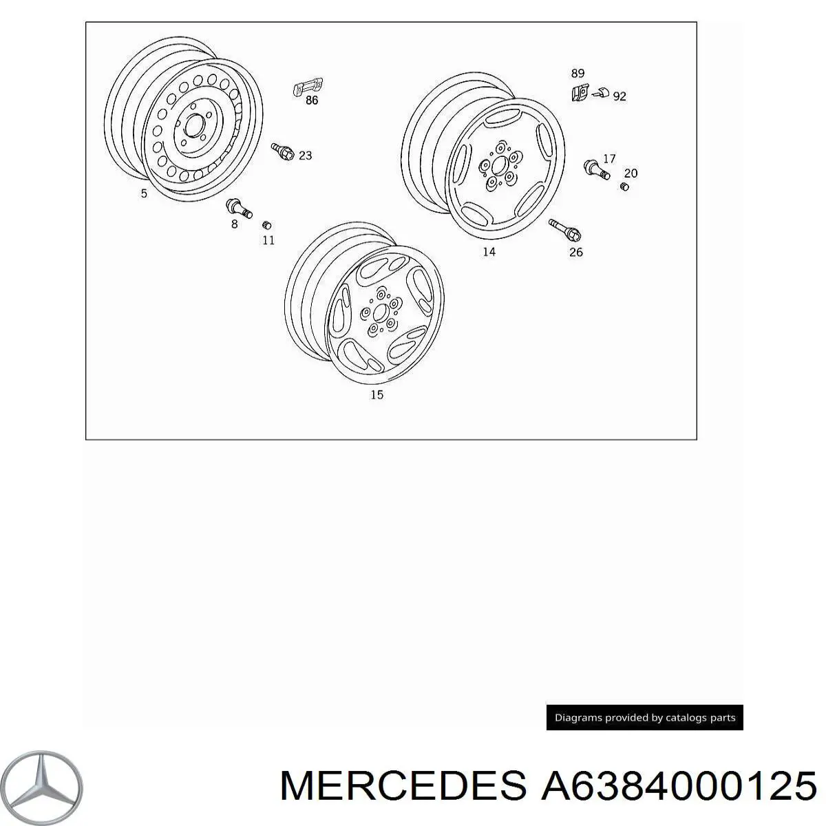 A6384000125 Mercedes Ковпаки на колеса