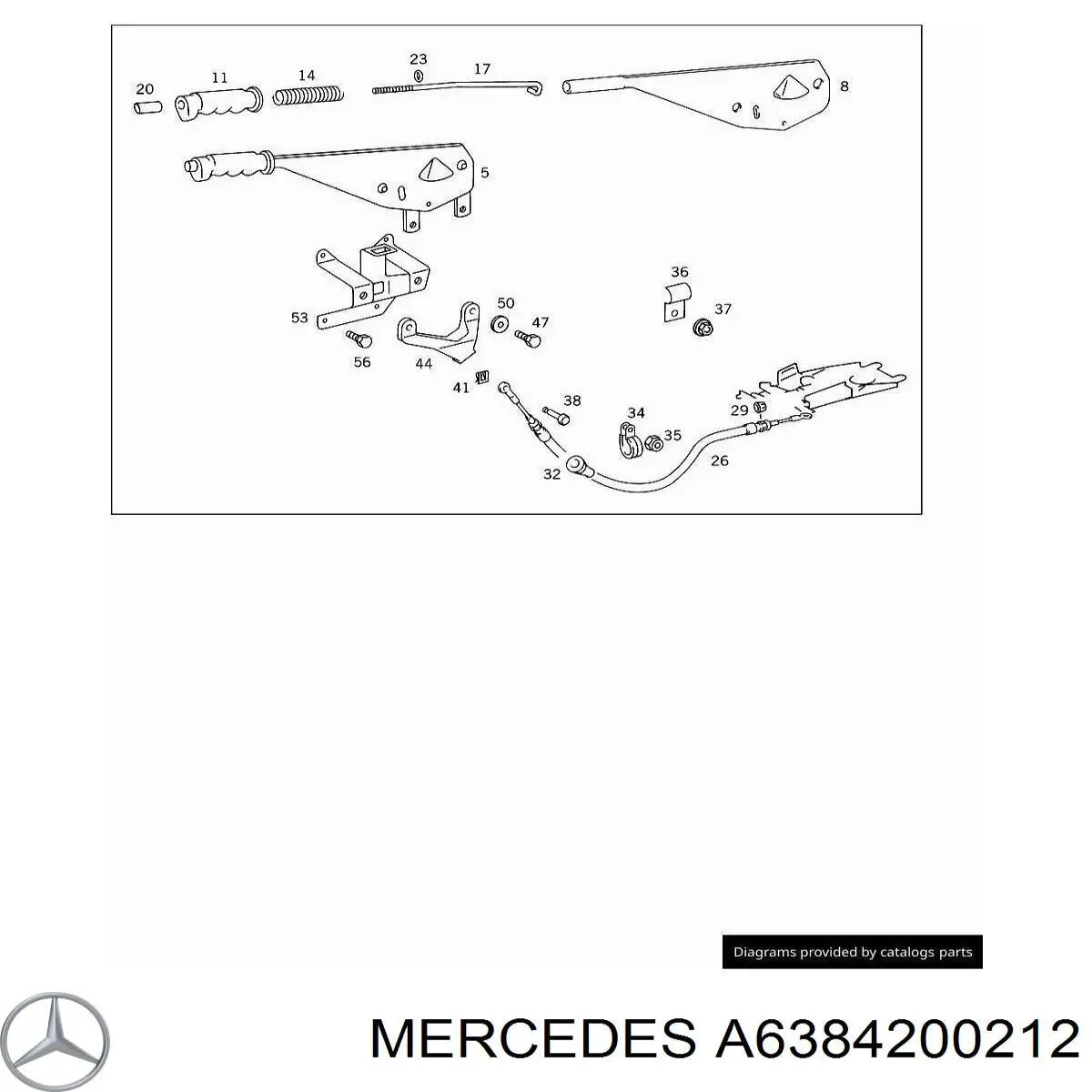 A6384200212 Mercedes Привід гальма стоянки (управління ручним гальмом)