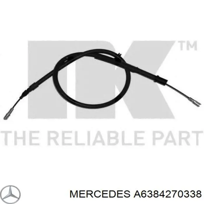 Трос ручного гальма задній, правий/лівий Mercedes A6384270338 ціна, від 9.92 USD
