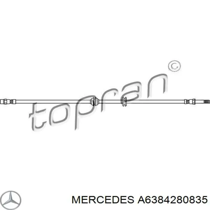 A6384280835 Mercedes шланг гальмівний передній