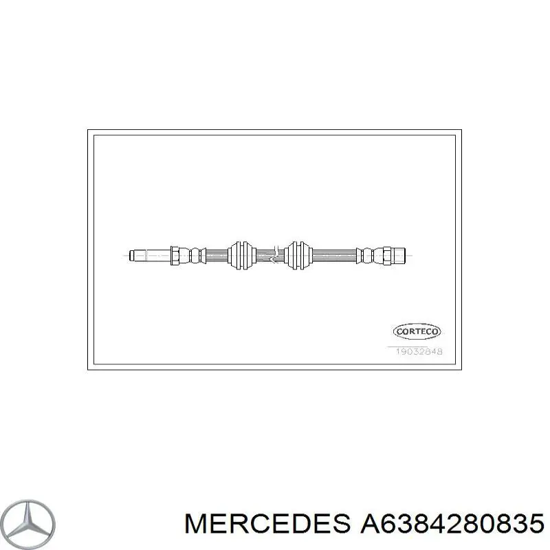 Купити A6384280835 Mercedes Гальмівні шланги передні