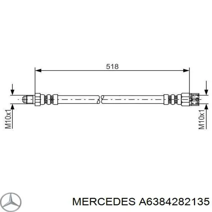 A6384282135 Mercedes шланг гальмівний задній