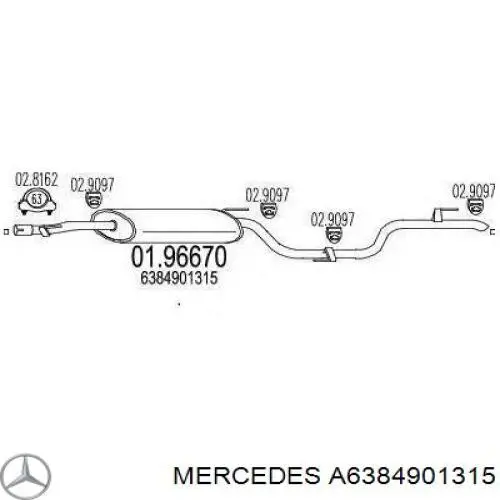 Вихлопна труба Mercedes A6384901315 ціна, від 110.94 USD