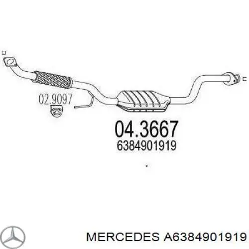 Конвертор-каталізатор (каталітичний нейтралізатор) Mercedes A6384901919 ціна, від 396.96 USD