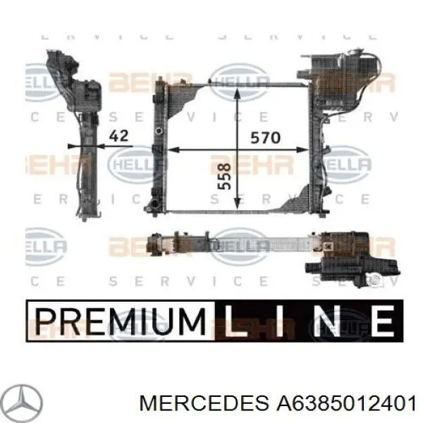 Радіатор основний Mercedes A6385012401 ціна, від 956.80 USD