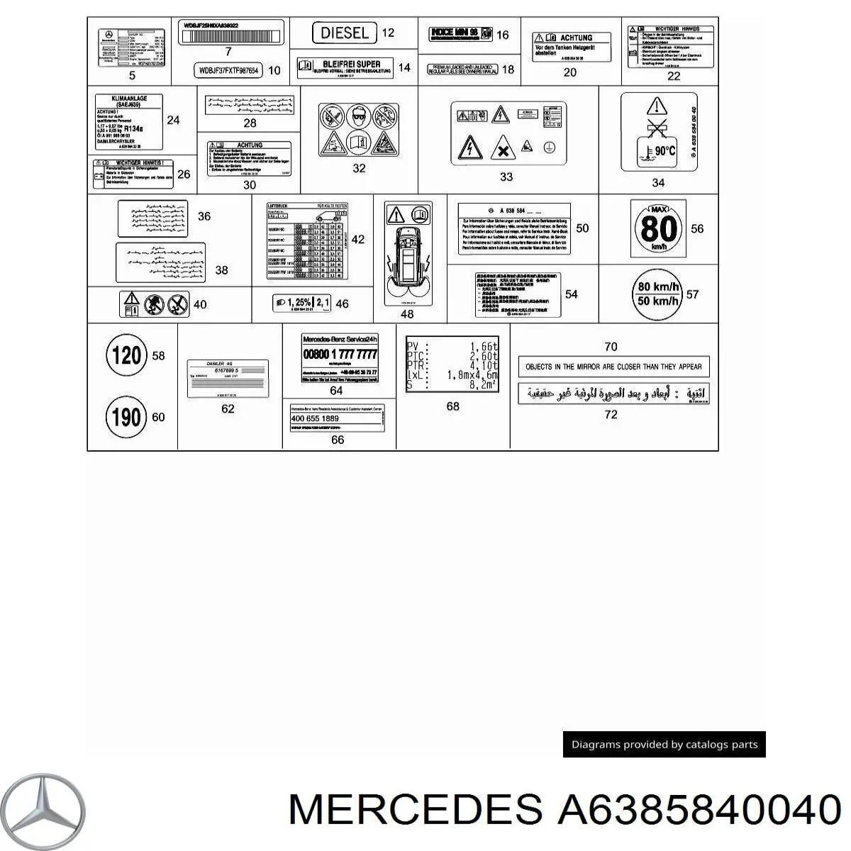  Mercedes A6385840040 ціна, від 42.33 USD
