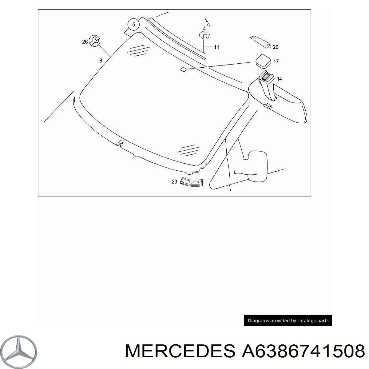 Скло багажного відсіку, праве на Mercedes V (638)
