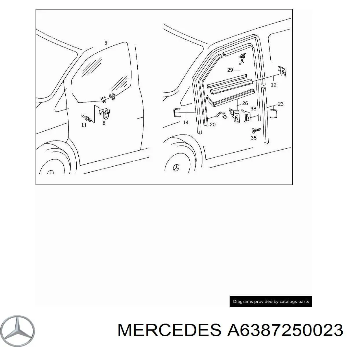  Mercedes A6387250023 ціна, від 11.95 USD