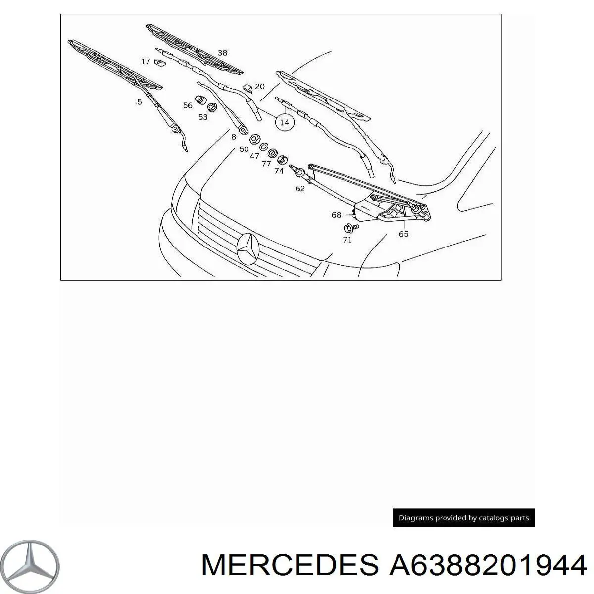  Mercedes A6388201244 ціна, від 6.33 USD