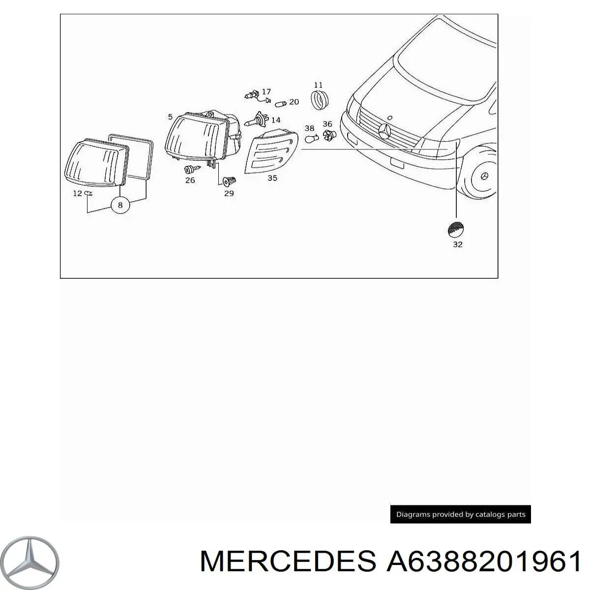 Фара ліва A6388201961 Mercedes