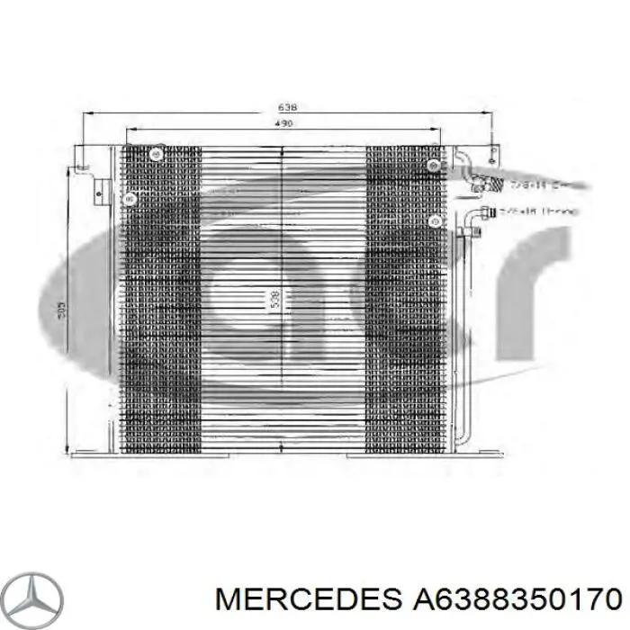 Конденсатор кондиціонера Mercedes A6388350170 ціна, від 84.56 USD