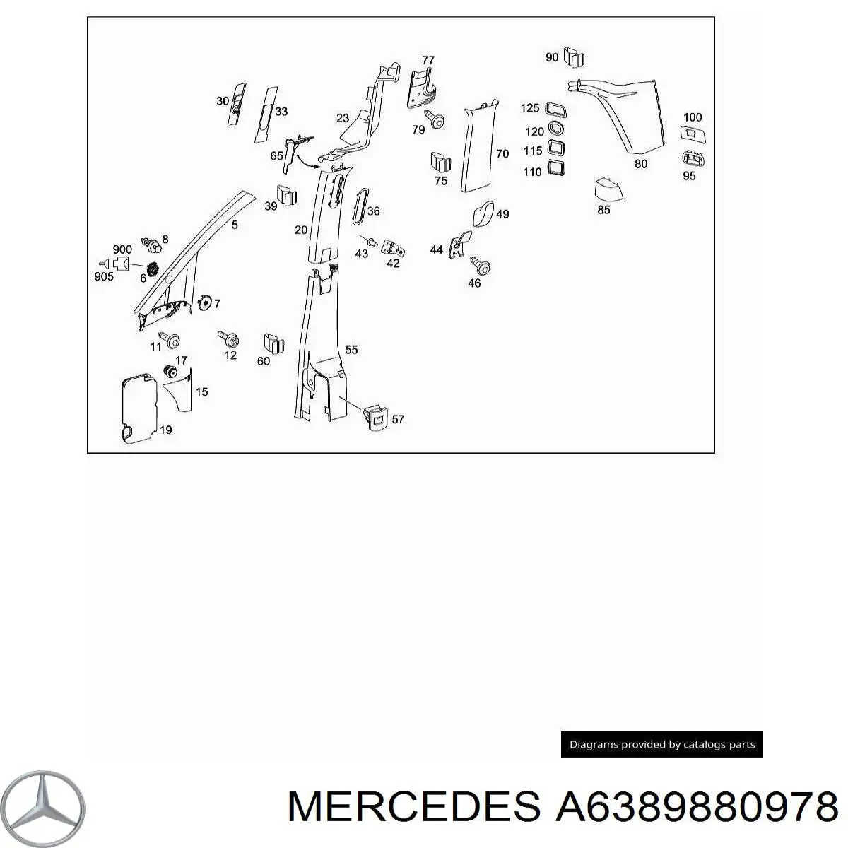 A6389880978 Mercedes пістон (кліп кріплення обшивки дверей)