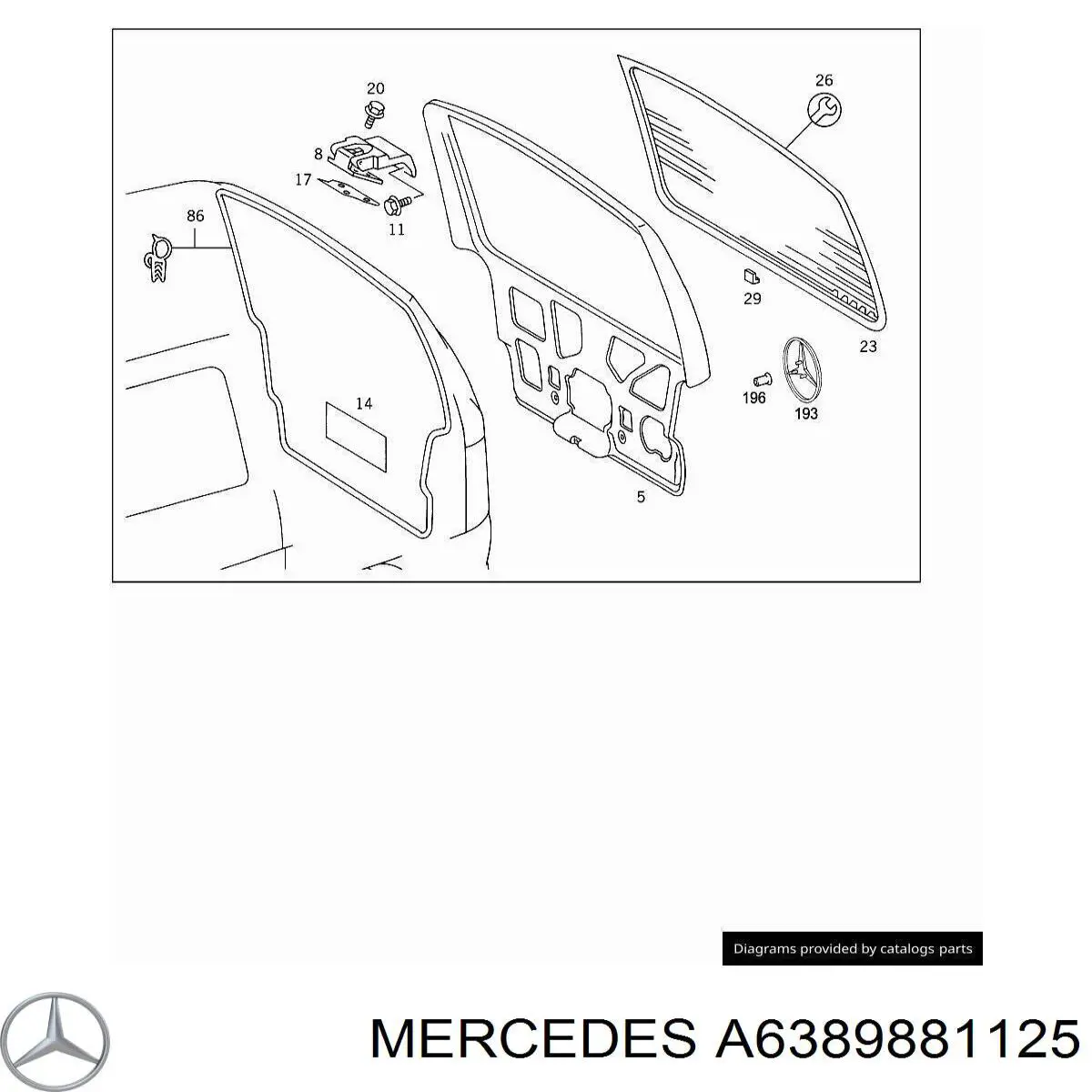 Купити A6389881125 Mercedes Кліпса (пістон) кріплення молдинга двері