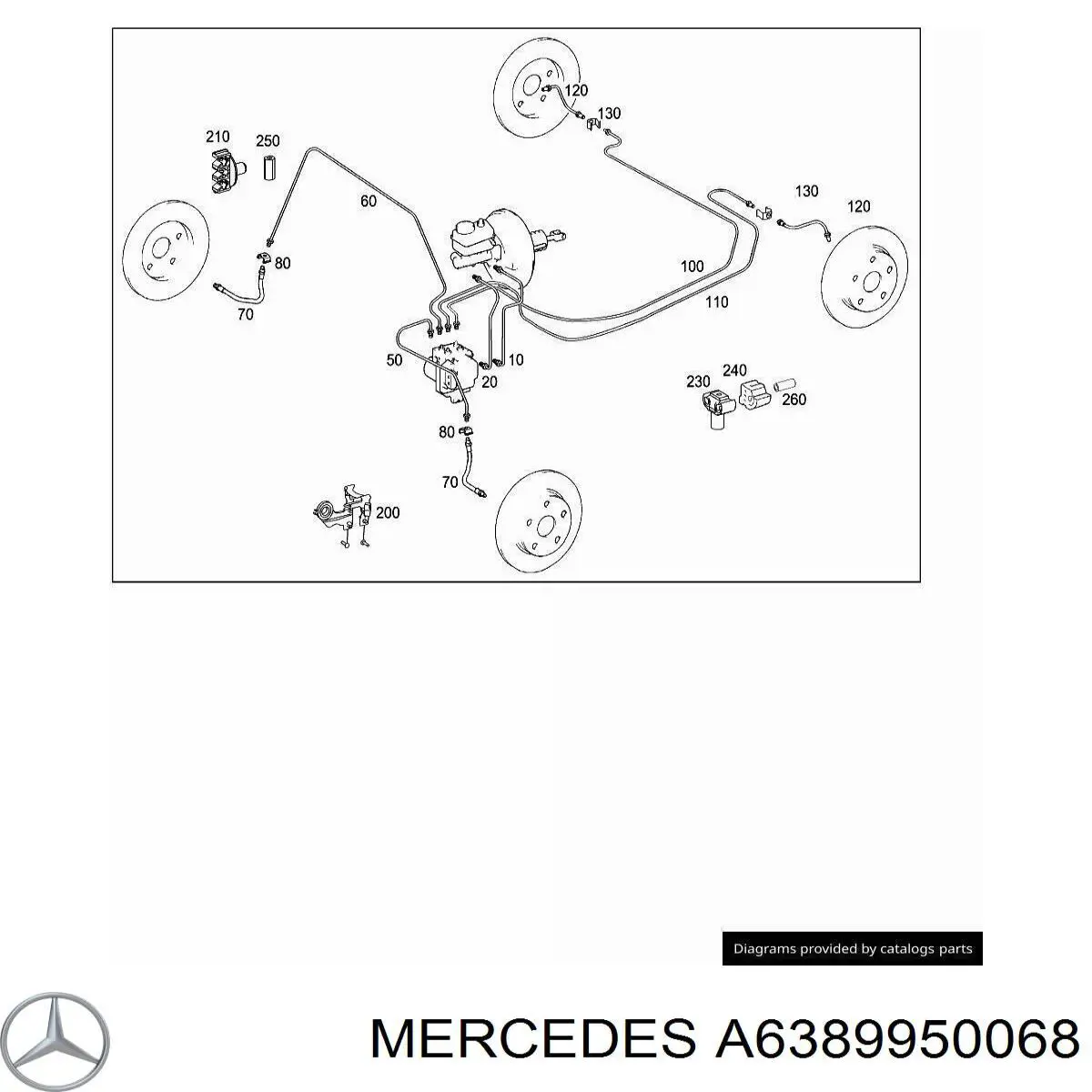 Купити A6389950068 Mercedes Скоба гальмівної трубки