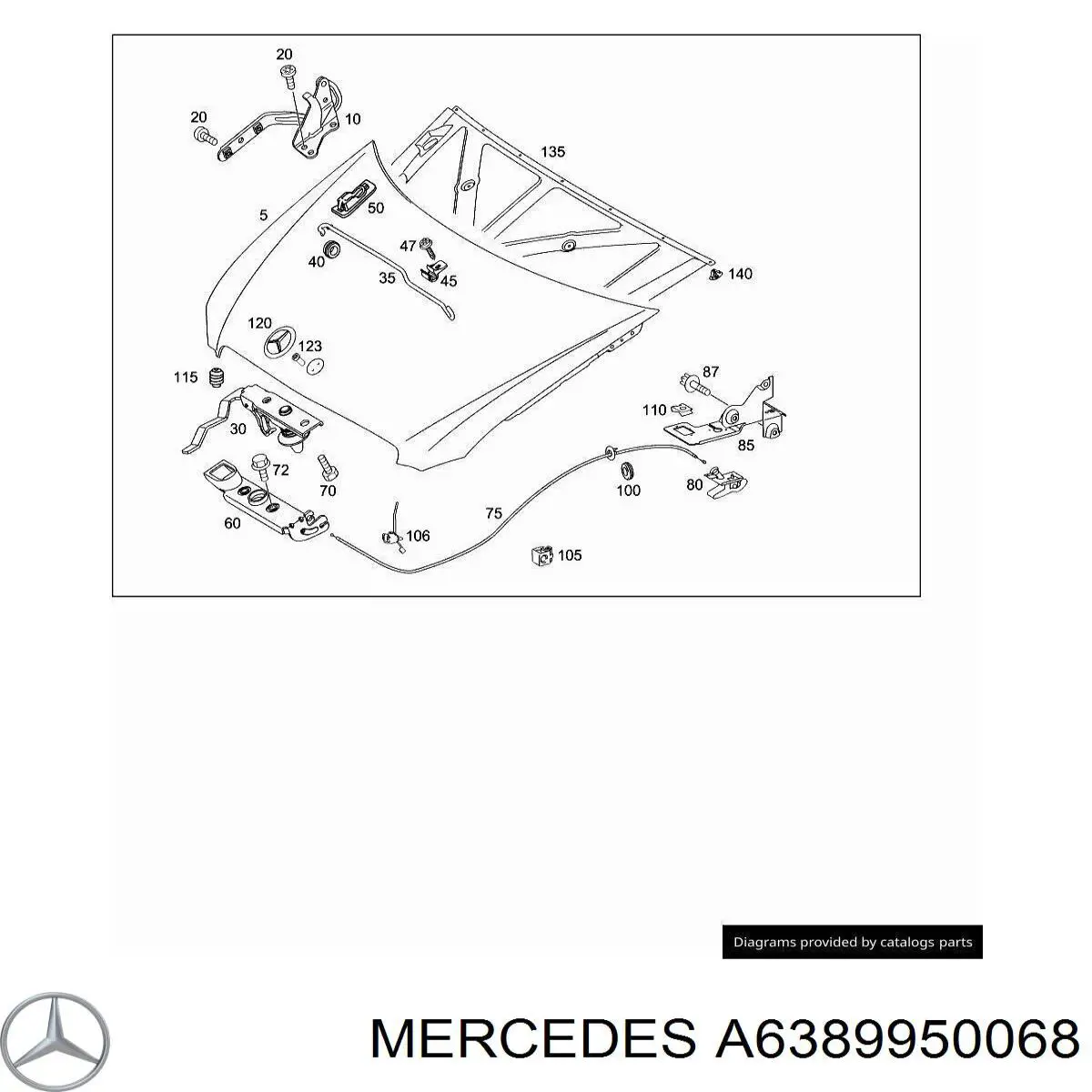 Купити A1709950165 Mercedes Скоба гальмівної трубки