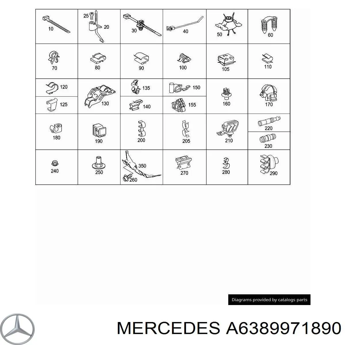 Купити A6389971890 Mercedes Хомут пластиковий універсальний