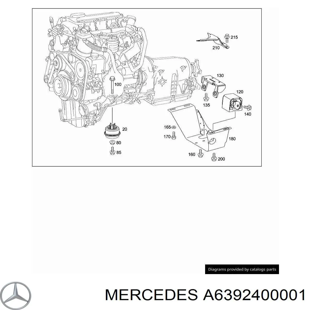 Балка кріплення коробки передач Mercedes A6392400001